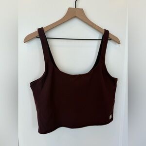 Vuori - Dark Burgundy Cropped Tank Top